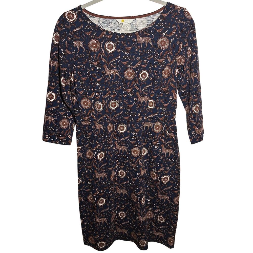 NEW Boden Women's Penny Jersey Magical Garden Knee Length Dress Size 6 Petite